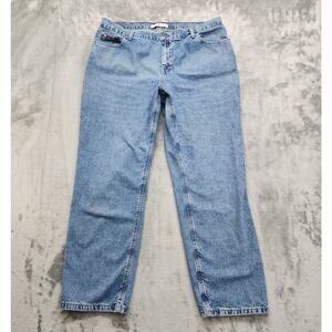 Vintage Y2K Tommy Hilfiger Woman Jean Size 18 Blue High Rise Straight Leg Cotton